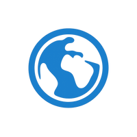 Icono azul de globo terráqueo, representa servicios de extranjería y permisos de residencia